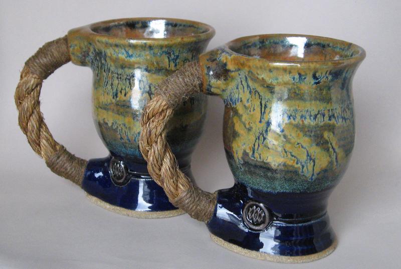 rope handle mugs wyoming pottery west magoon